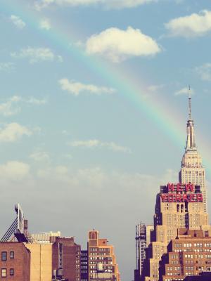 纽约市高层彩虹。