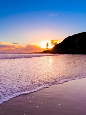 日出自然海灘移動壁紙