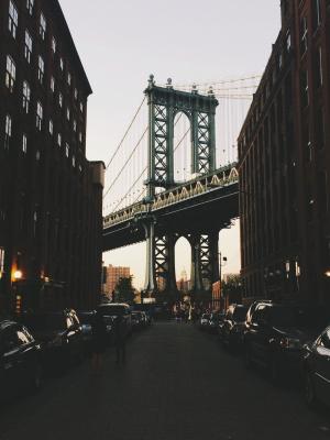 城市黑暗紐約橋手機壁紙