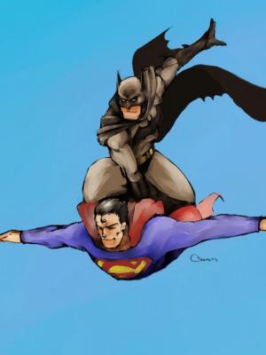蝙蝠侠超人手机壁纸