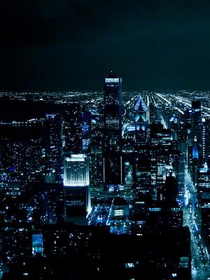 芝加哥晚上点亮手机壁纸