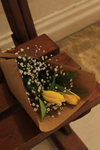 一束黄色的郁金香鲜花图片