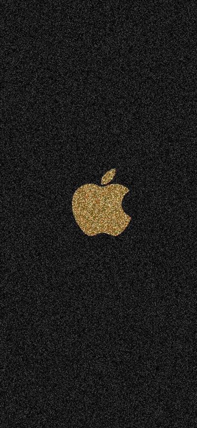 个性金色苹果图标磨砂感壁纸