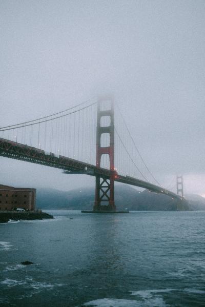 被大雾笼罩住的桥