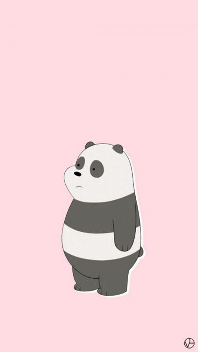 悲伤的小熊猫粉色背景图