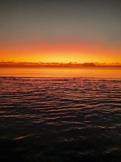 日落大海的自然景观图片