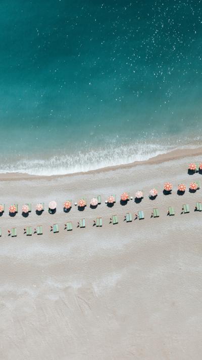 阳光大海沙滩图片高清俯拍