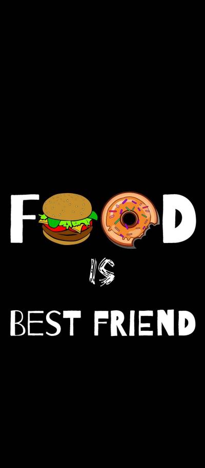 食物是朋友英文个性黑色背景图
